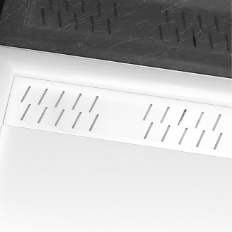 Pack receveur acrylique blanc 120x80 et grille décor aluminium blanc brillant - pack whitness ii Aurlane - PACR028