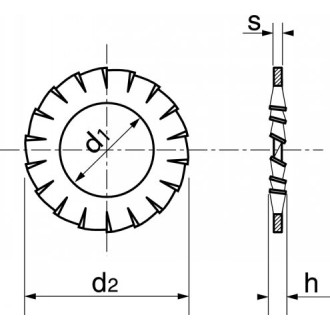 Boite de 200 rondelles éventail acton à dentures extérieure - inox  - ø 8mm - inox a2 - 645138