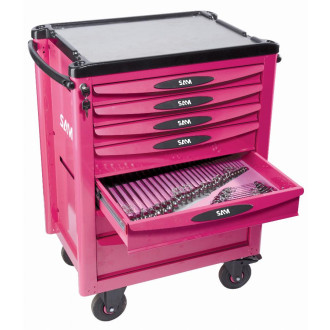 Composition 125 outils fme en module mousse + servante 7 tiroirs SAM - CPP125FME