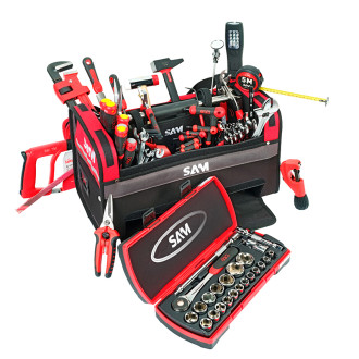 Caisse textile 39l avec composition chauffagiste 95 outils SAM - CPP95BAG