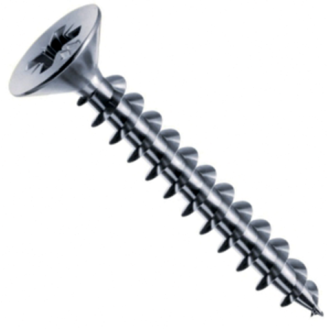 Vis MUSTAD Panelvit Tête cylindrique Pozidriv - Filetage total - Zingué Blanc - Ø4x70mm - Boite de 200 - PVACZP400700C8C