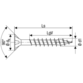 Vis SPAX WIROX Torx - Ø4.5 x 35 mm - Tête fraisée - Filetage Total Boite de 200 - 1191010450353