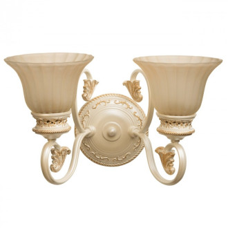 Applique murale beige country 2 ampoules 26 cm