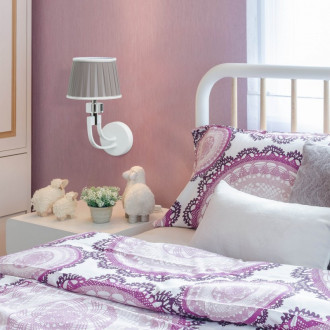 Applique murale blanche elegance 1 ampoule 25 cm