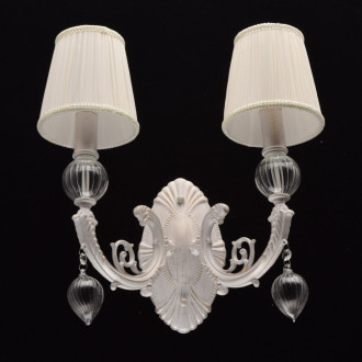 Applique murale blanche elegance 2 ampoules 26 cm