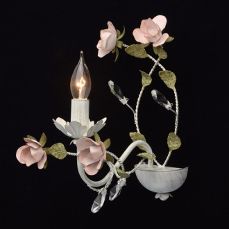 Applique murale blanche flora 1 ampoule 25 cm