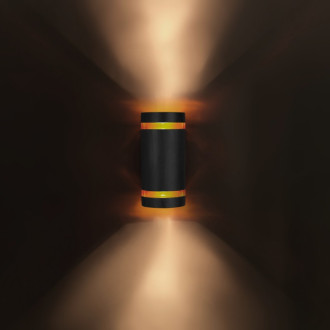 Applique selene, aluminium et polycarbonate, marron