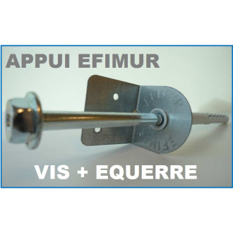 Appui pour Efimur 74 mm tapée de 140 mm Efisol (vis + équerre)