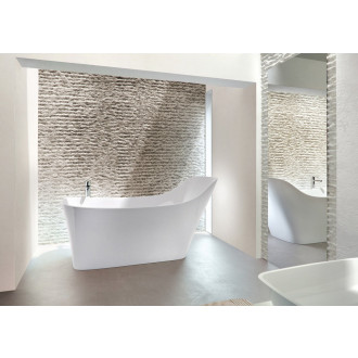 Clearwater baignoire ergonomique en îlot nebbia 160x80 cm xtremstone