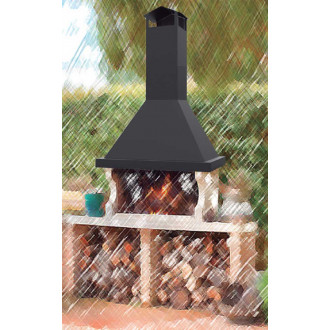 Fm cheminée métallique cb-100 pour barbecue l.110 cm p.50 cm