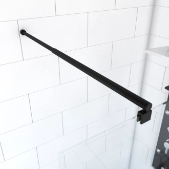 Barre de fixation extensible 70-100cm noir mat pour douche a l’italienne - Fixation murale Aurlane - FAC297