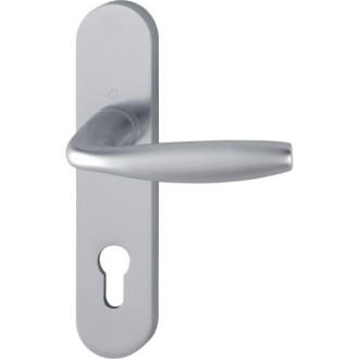 Béquille double sur plaque 165 mm new york bec de cane alu anodisé