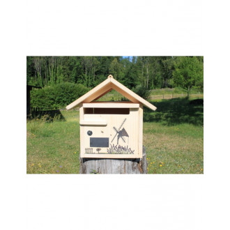 Boîte aux lettres en bois créastuce : moulin violet (2 portes)