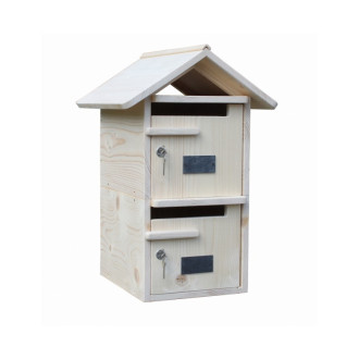 Boîte aux lettres en bois créastuce double toit bois massif