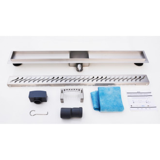 Caniveau de douche italienne inox – 80 cm modèle bamboo