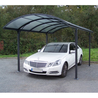 Carport habrita aluminium toit 1/2 rond 14,62 m2