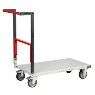 Chariot FLAT-PACK™ dossier repliable 850 x 500 mm plateau mélaminé roues TPE 250 kg - 804721121