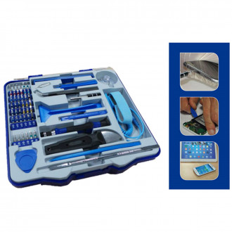 Coffret ultra-complet réparation hi-tech 57 pièces compatible iphone, samsung, nokia, sony, honor, huawei, wiko, tivoly technic