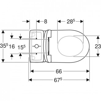 Pack WC au sol Geberit Renova avec réservoir attenant, sortie multidirectionnelle, semi-caréné, Rimfree et abattant WC blanc