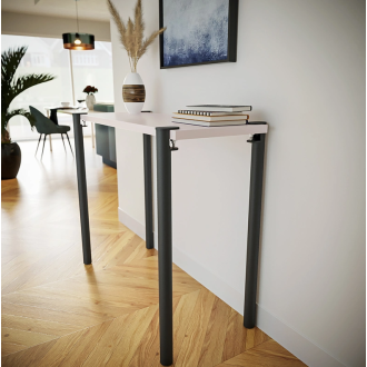 Lot de 2 pieds cylindriques DECO-GEM pour table basse en acier à vis-étau Topaze, H.90 cm