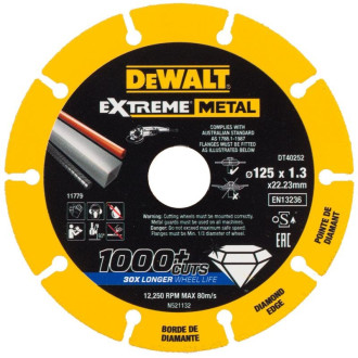 Disque diamant métal max diamètre 230 mm épaisseur 1,3 mm alésage 22,23 mm