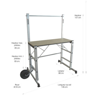 Echafaudage Hortus 90 - Hauteur de travail 2m89 - Escalux - V18074