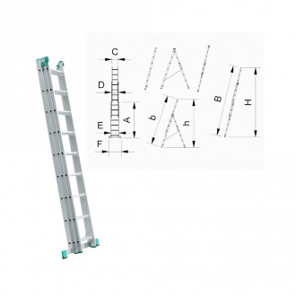 Echelle coulissante extensible 3 plans 7 marches