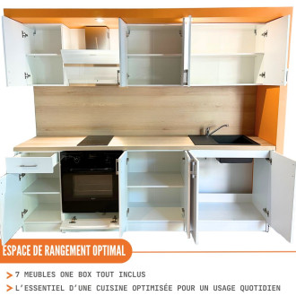 Cuisineandcie - cuisine complète eco blanc brillant 240 cm