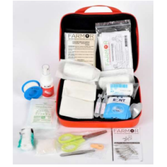 Lot 50 pansements adhésifs bleus détectables en tissu élastique bout de doigt - farmor - lot 6201 bl