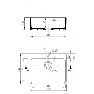 Evier céramique timbre d'office 1 bac campagne blanc sarreguemines