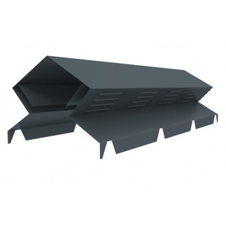 Faîtière double, crantée et ventilée pour tôle bac acier en couverture Joris Ide