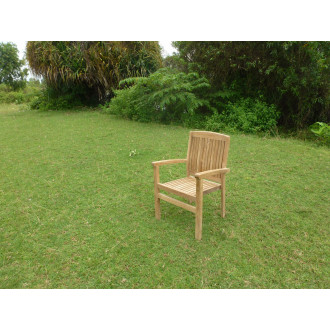 Fauteuil empilable audia en teck premium