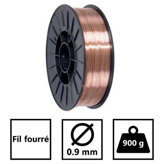 Fil fourré sans gaz 0.9mm - 900g - soudage mig-mag semi-auto- bobine