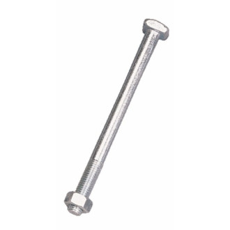 Boulon de charpente tête carrée f2 16x275 filetage 60 mm + écrou 6 pans acier zingué argent torbel - f216271