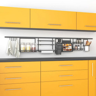 Bac de tri sélectif pour fixation latérale sur meuble de cuisine Recycle 1x35litres, Acier, Plastique gris anthracite