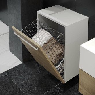 Panier à linge avec système de portes basculantes, module 450mm, acier, chromé