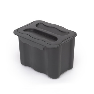 Poubelle de recyclage pour suspendre la porte et collecter les déchets Recyclage, 1 x bac de 5 litres, avec couvercle, Plastique gris anthracite