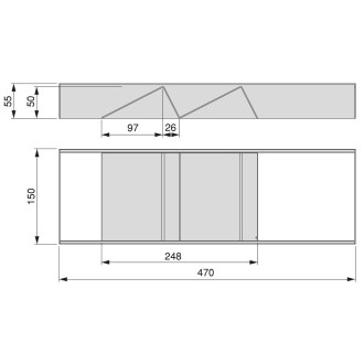Orderbox Organiseur incliné pour tiroir, 150x470mm, Acier et Bois, Gris antracite