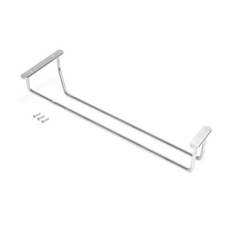 Porte-verres pour meubles Supra 1 rangée, longueur 340mm, Acier, Chromé
