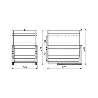 Chariot coulissant Titane avec fixation inférieure à fermeture amortie, module 400mm, acier, Gris anthracite