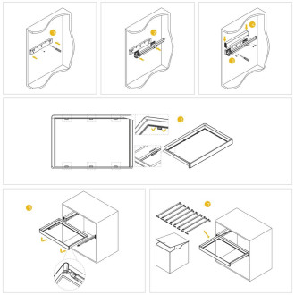 Kit de porte-pantalon à 7tringles, panier et rack ajustable Quartz pour armoires, glissières extension totale et à fermeture douce, Module 90cm, Finition Titane
