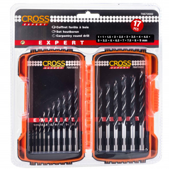 Mèches à bois en coffret 17 pièces
