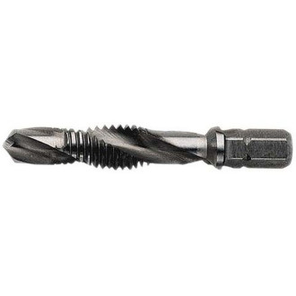 Foret taradeur à queue hexagonale 1/4'', Filetage : M8, Pas 1,25 mm, Ø du foret hélicoïdal 6,8 mm, Long. totale : 50 mm