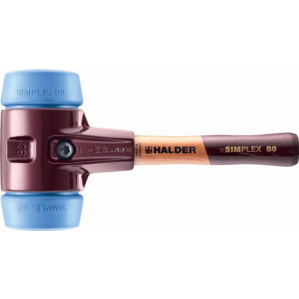 Maillet halder simplex tpe souple avec boîtier en fonte malléable et manche en bois - d=80 mm - manche extra-court - 3001.082