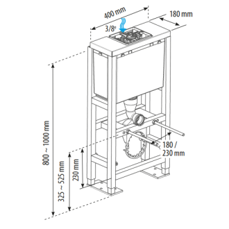 PACK WC Trio – BATI WC suspendu cuvette + lave mains - 10005127