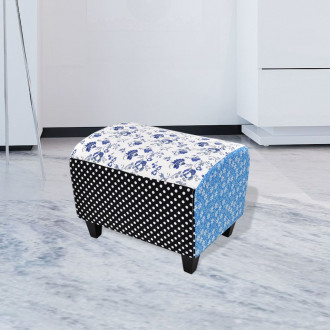 Vidaxl tabouret patchwork ottoman avec dossier couvert de fleurs