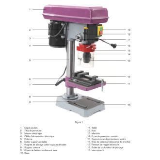 Perceuse d'établi 0.3 kw capacité maxi 13 mm avec étau  star 13 pe
