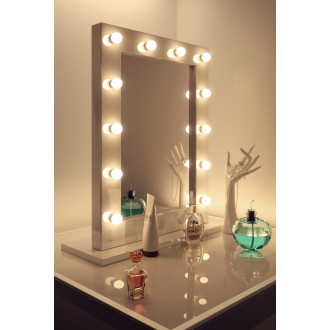 Miroir de maquillage hollywood brillant blanc lampes led blanches froides k113cw