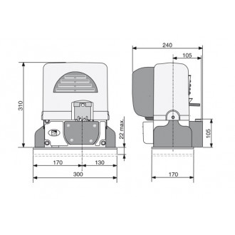 Automatisme coulis complet 800KG  BX78 avec 2 emetteurs T432NA - 001U2643