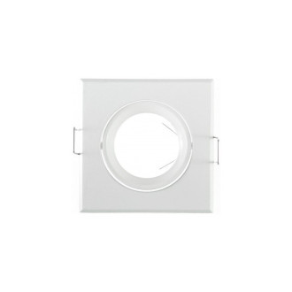 Kit spot led GU10 COB 6 watt (eq. 60 watt) - Dimmable - Support blanc - Couleur eclairage - Blanc neutre, Type Support - Rond orientable 92mm